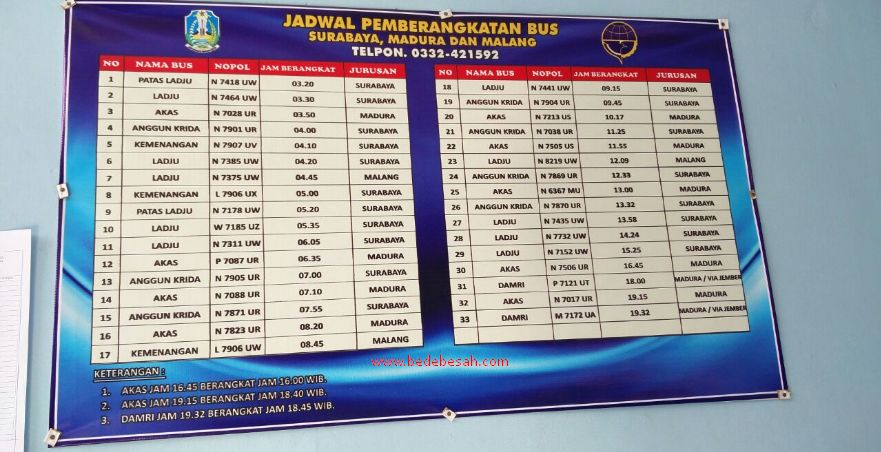 Terminal Bondowoso dan Jadwal Bus Bondowoso Surabaya Cepat 4 Jam