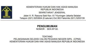 Syarat dan Formasi CPNS Kemenkumham